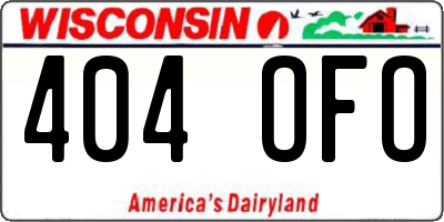 WI license plate 404OFO