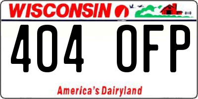 WI license plate 404OFP
