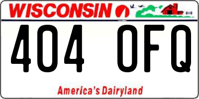 WI license plate 404OFQ
