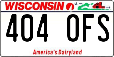 WI license plate 404OFS