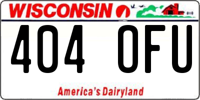 WI license plate 404OFU