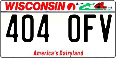 WI license plate 404OFV