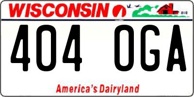 WI license plate 404OGA
