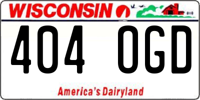 WI license plate 404OGD