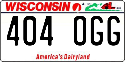 WI license plate 404OGG
