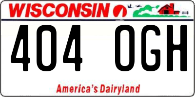 WI license plate 404OGH