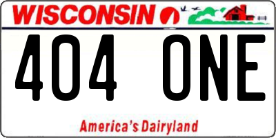WI license plate 404ONE