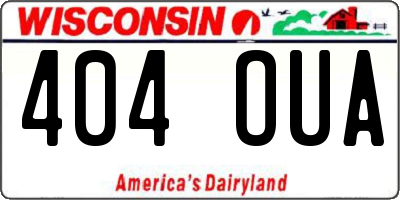WI license plate 404OUA