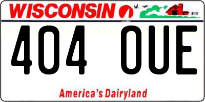 WI license plate 404OUE