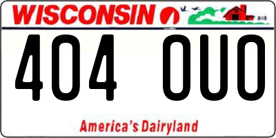 WI license plate 404OUO