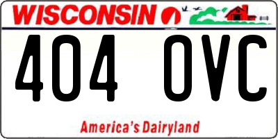 WI license plate 404OVC