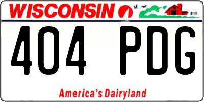 WI license plate 404PDG