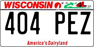 WI license plate 404PEZ