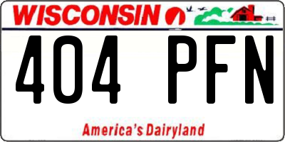 WI license plate 404PFN