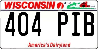 WI license plate 404PIB