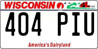 WI license plate 404PIU