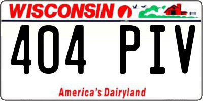 WI license plate 404PIV