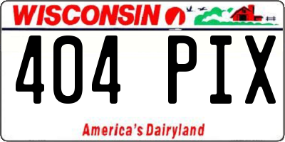 WI license plate 404PIX
