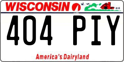 WI license plate 404PIY