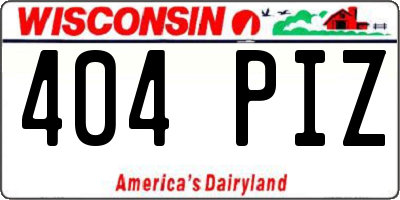 WI license plate 404PIZ