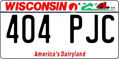 WI license plate 404PJC