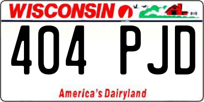 WI license plate 404PJD