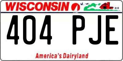 WI license plate 404PJE