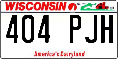 WI license plate 404PJH