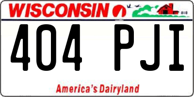 WI license plate 404PJI