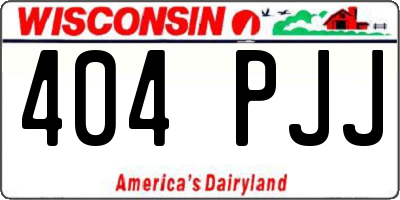 WI license plate 404PJJ