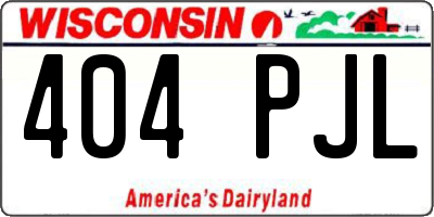 WI license plate 404PJL