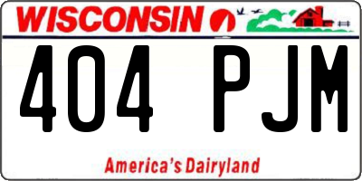 WI license plate 404PJM