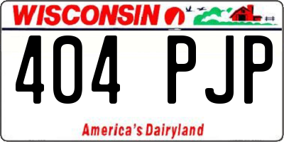 WI license plate 404PJP