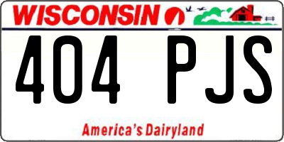 WI license plate 404PJS