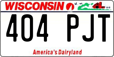 WI license plate 404PJT