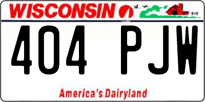 WI license plate 404PJW