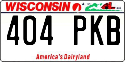 WI license plate 404PKB