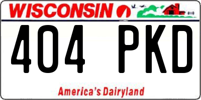 WI license plate 404PKD