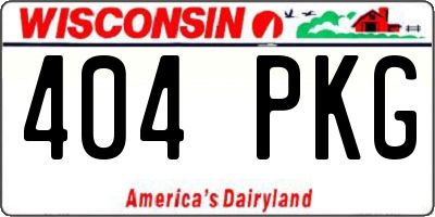 WI license plate 404PKG
