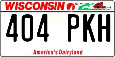 WI license plate 404PKH
