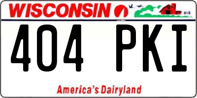 WI license plate 404PKI