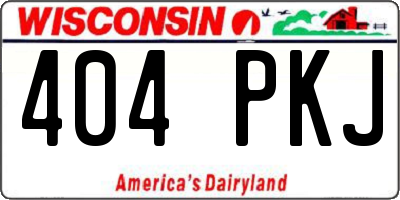 WI license plate 404PKJ