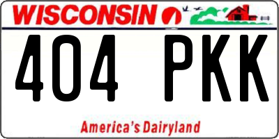 WI license plate 404PKK