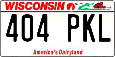 WI license plate 404PKL