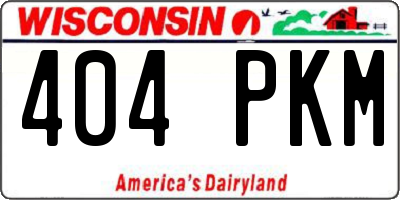 WI license plate 404PKM