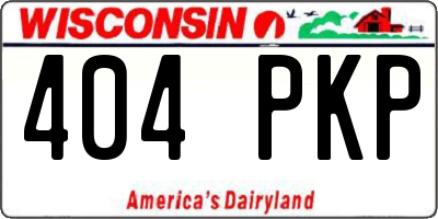 WI license plate 404PKP