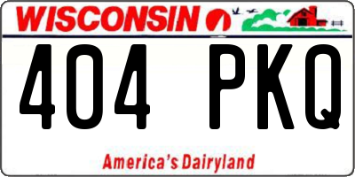 WI license plate 404PKQ