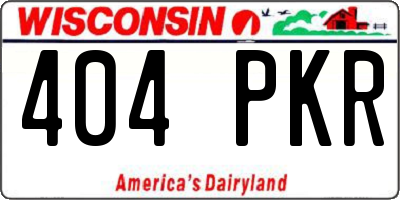WI license plate 404PKR