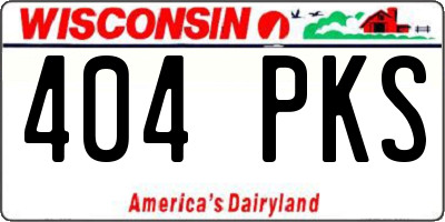 WI license plate 404PKS