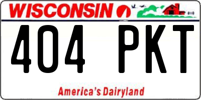 WI license plate 404PKT
